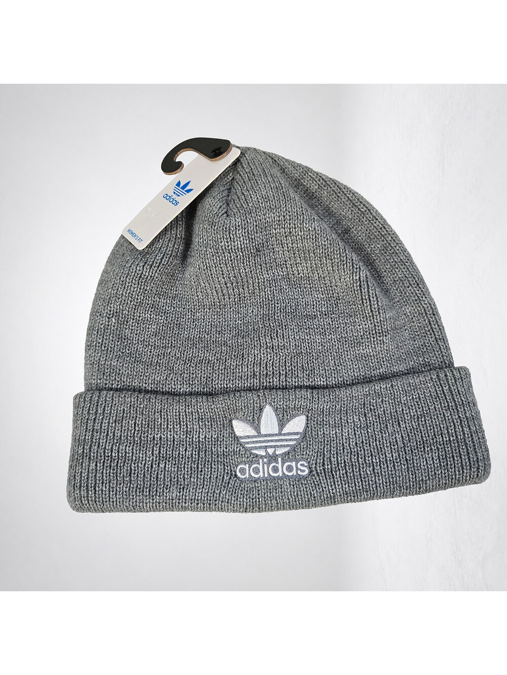 Adidas Originals Trefoil Logo Gray Beanie Hat NWT One Size